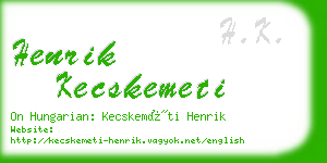 henrik kecskemeti business card